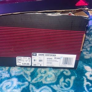 Dame lillard certified 2.0 red size 9 1/2